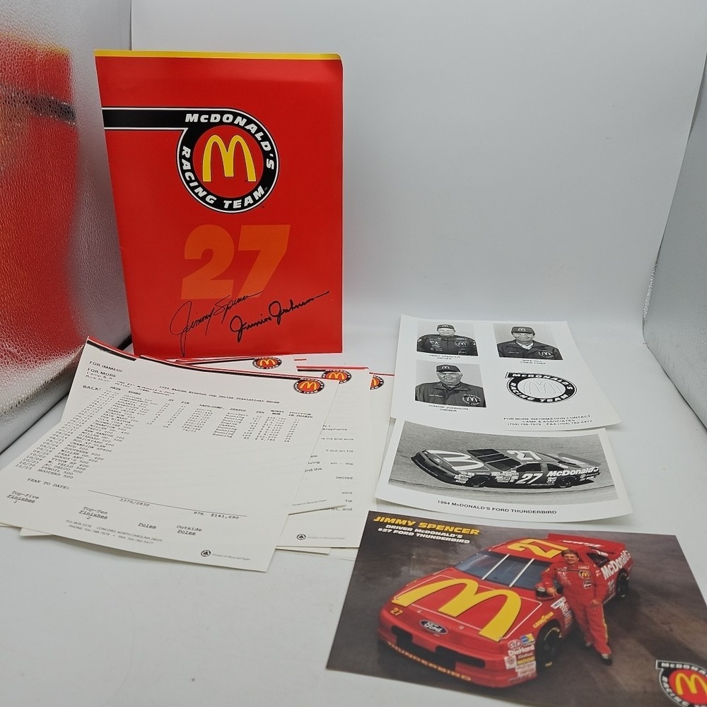 Vintage McDonald's Racing Team Jimmy Spencer Press Kit Nascar Junior Johnson